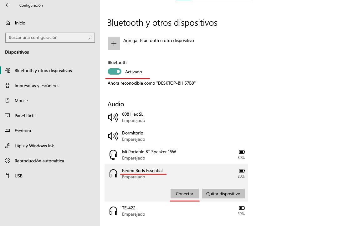 conectar bluetooth infocomputer auricular